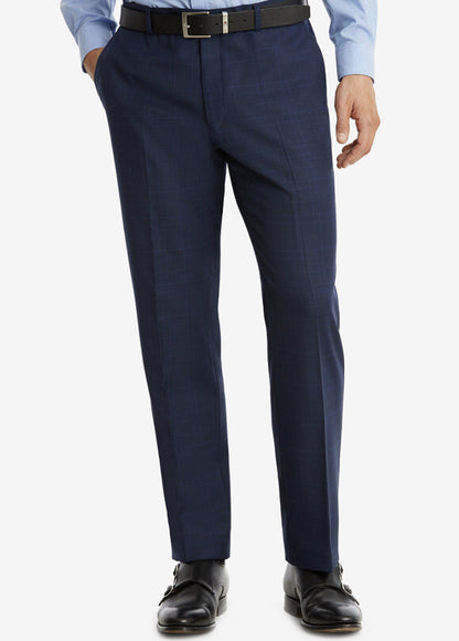 Tommy Hilfiger Men's 32W 32L Modern Fit THflex Wool Plaid Pants-Blue -Tyler-$190