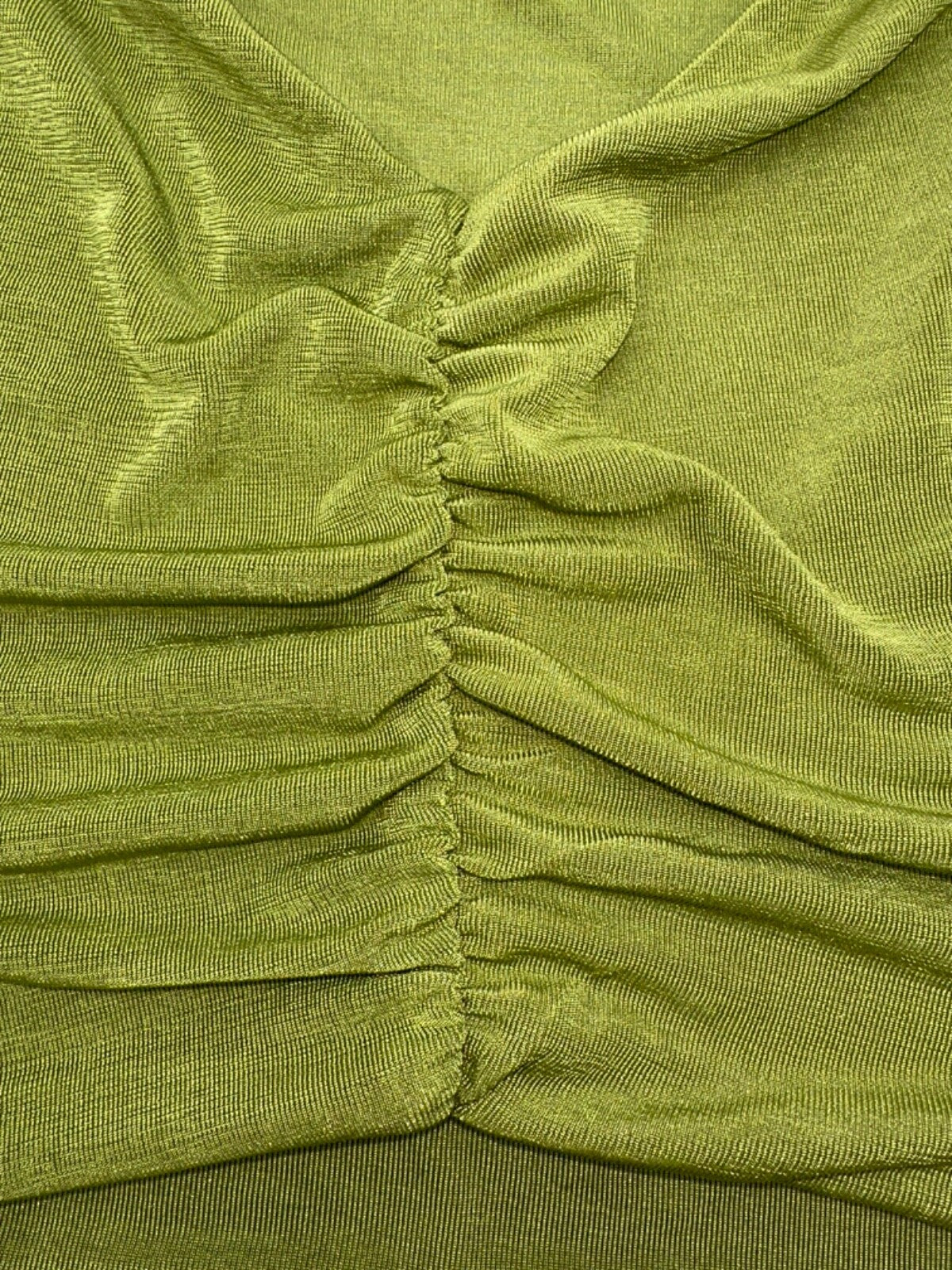 $64 N by Naked Wardrobe Women’s Shirred Crop Top - Olive- Medium- New With Tags