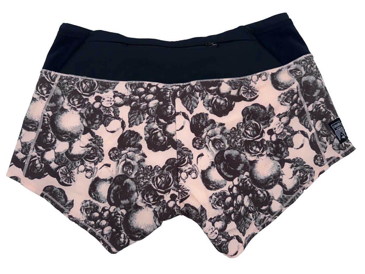$62 Oiselle Women’s Toolbelt Roga Shorts - Rose Botanical - Size 8 - New