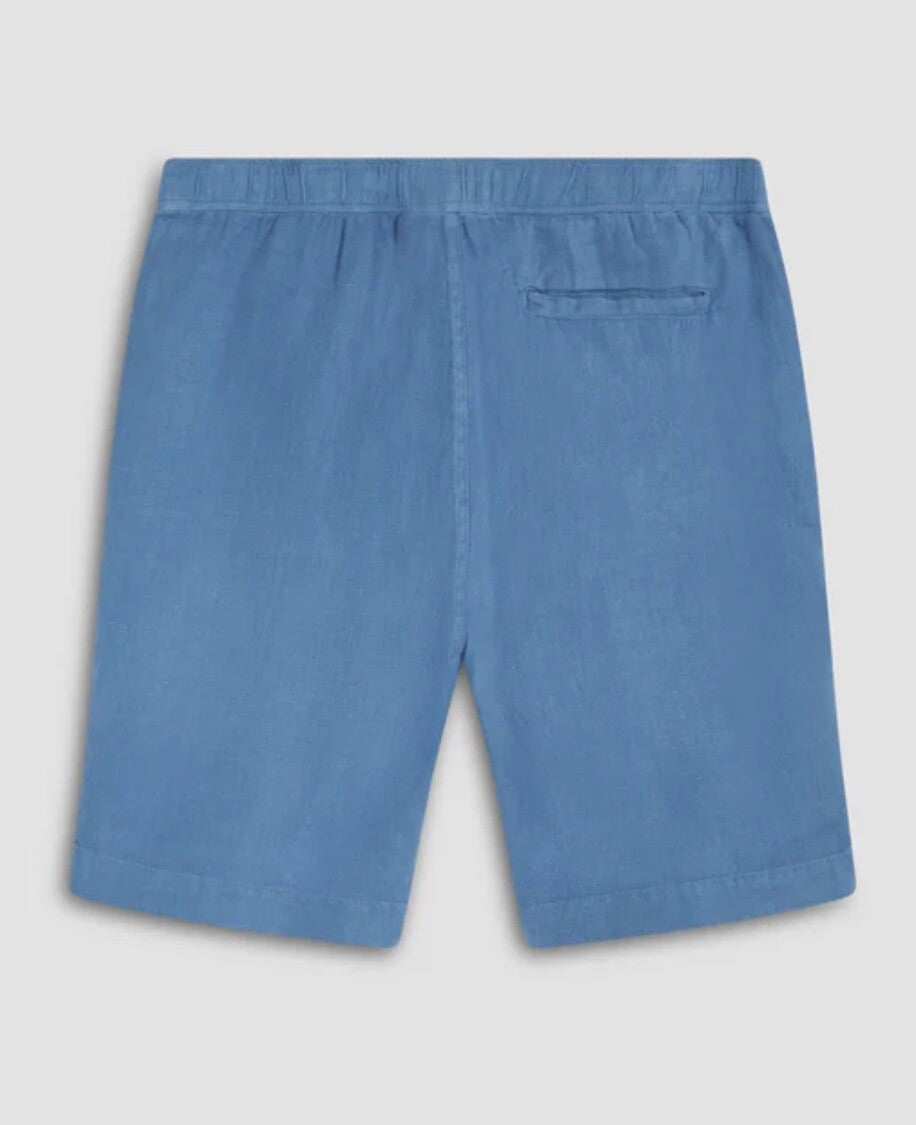 $139 Bugatchi Men’s-Linen Bermuda Short-Rivera Blue- 36W-New Tag