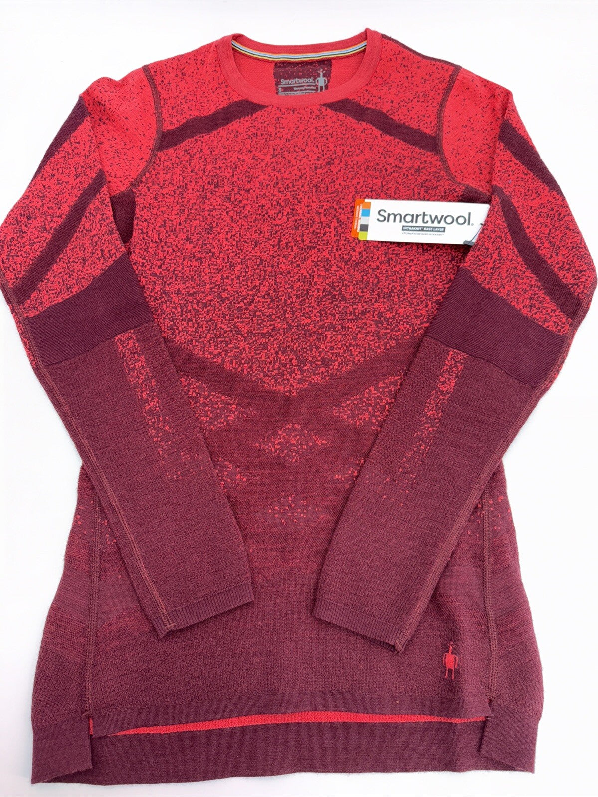 $130 Smartwool Women’s Intraknit Active Merino Base Layer Top-BlackCherry-XSmall