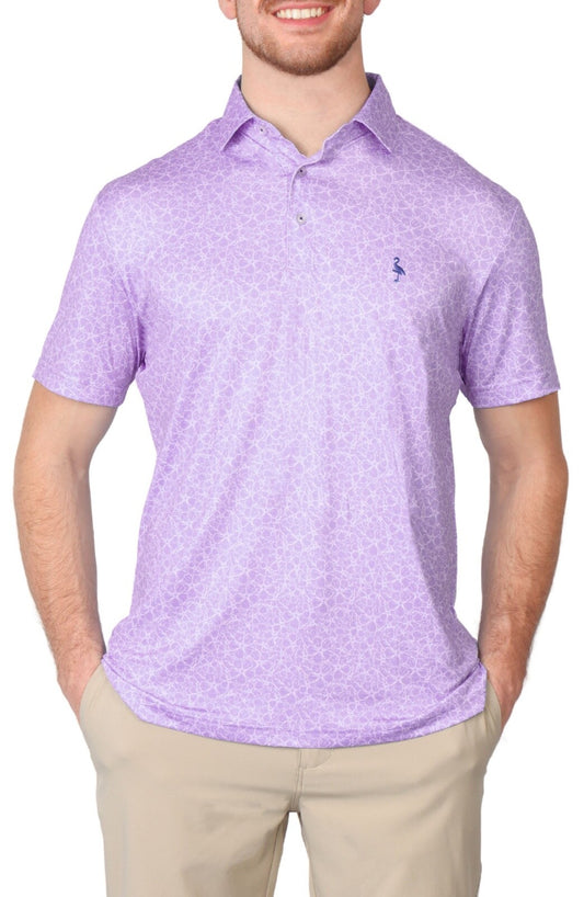 $80 Tailor Byrd Men’s Performance Polo Shirt - Purple - Medium - New With Tags