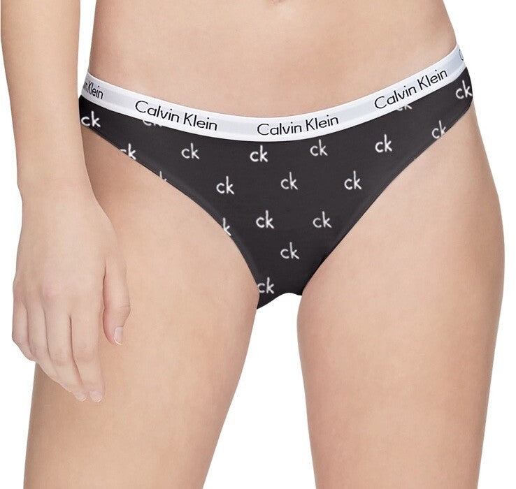 4 Pair Calvin Klein Women’sCarousel Bikini Panty D1618- 1 Black/3 White- Medium
