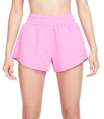 Nike Woman's Shorts One Dri-FIT Mid-Rise 3" Brief-lined Shorts-Pink- Large-New