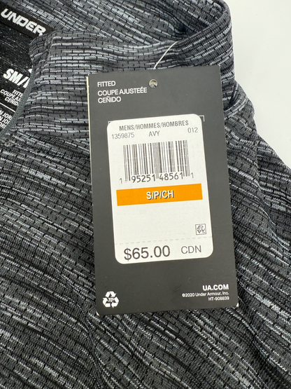 $65 Under Armour Men’s- Fitted Half Zip Top Shirt -Black-Small-New Tag