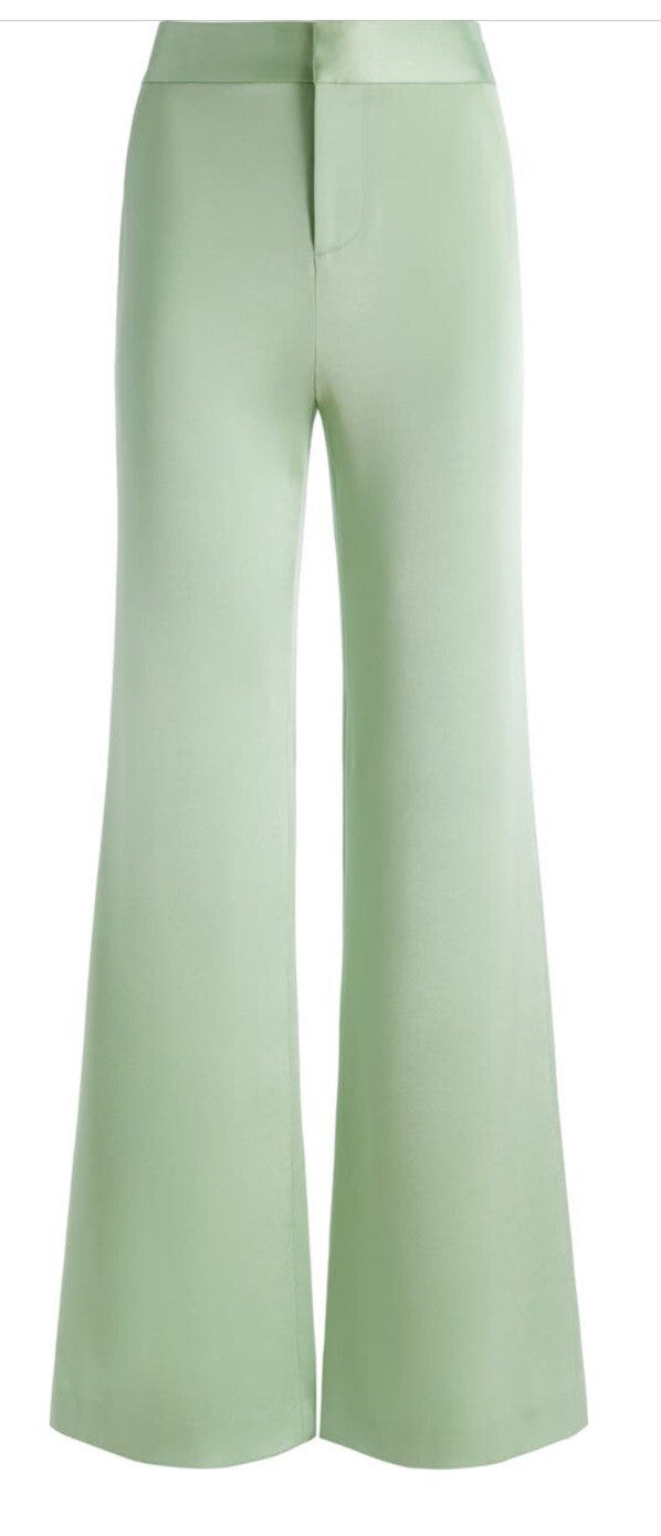Alice + Olivia Women’s Deanna High-Waist Bootcut Pant-Green Tea-Sz: 2- New $395