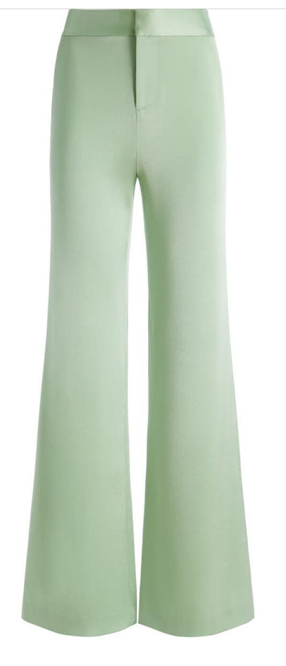 Alice + Olivia Women’s Deanna High-Waist Bootcut Pant-Green Tea-Sz: 2- New $395