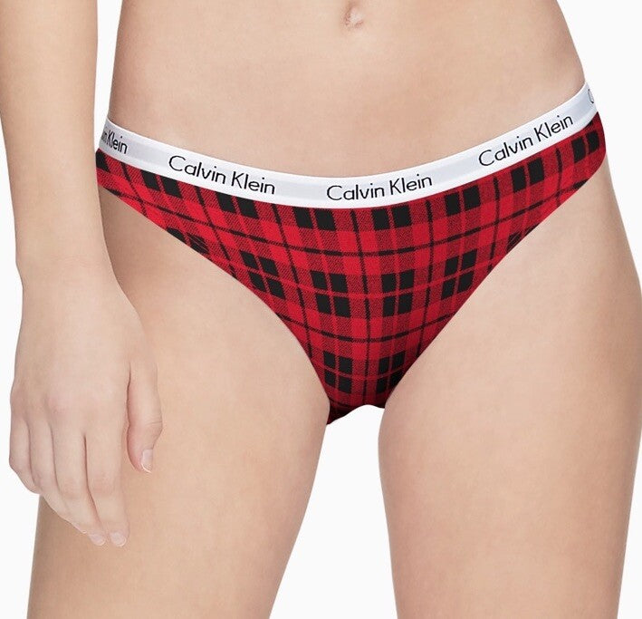 3 Pair Calvin Klein Women’s Carousel Bikini Panty D1618- 2 Red/ 1 White- Medium