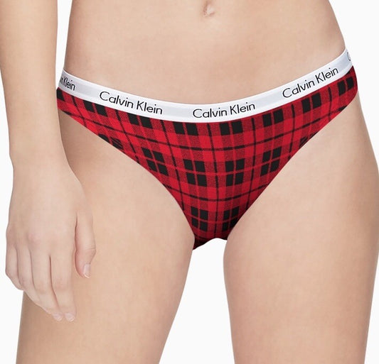 3 Pair Calvin Klein Women’s Carousel Bikini Panty D1618- 2 Red/ 1 White- Medium