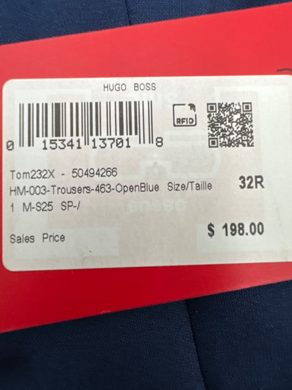 $198 Hugo Boss Men's Slim-Fit Trousers - Open Blue - 32 Regular - New With Tags