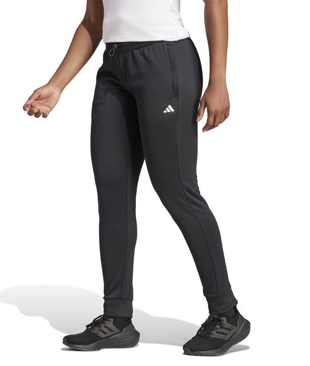 adidas Women’s Aeroready Game&Go Tapered FleeceTraining Pants- Black White- XS