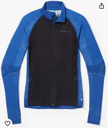 $200 SmartWool Woman’s Intraknit Active Jacket Merino Wool-Black/Blue-Medium-New