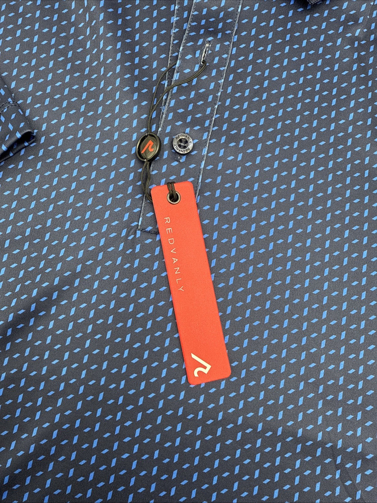 $110 Redvanly Men’s Pascal Golf Performance Polo Shirt-Midnight Navy-Medium -New