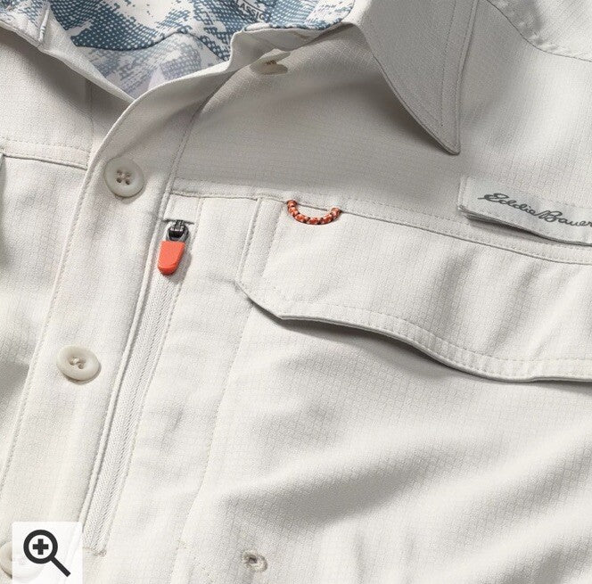 $90 Eddie Bauer Men’s Twin Hybrid Shirt Long Sleeve Button Down-Grey-Small-New