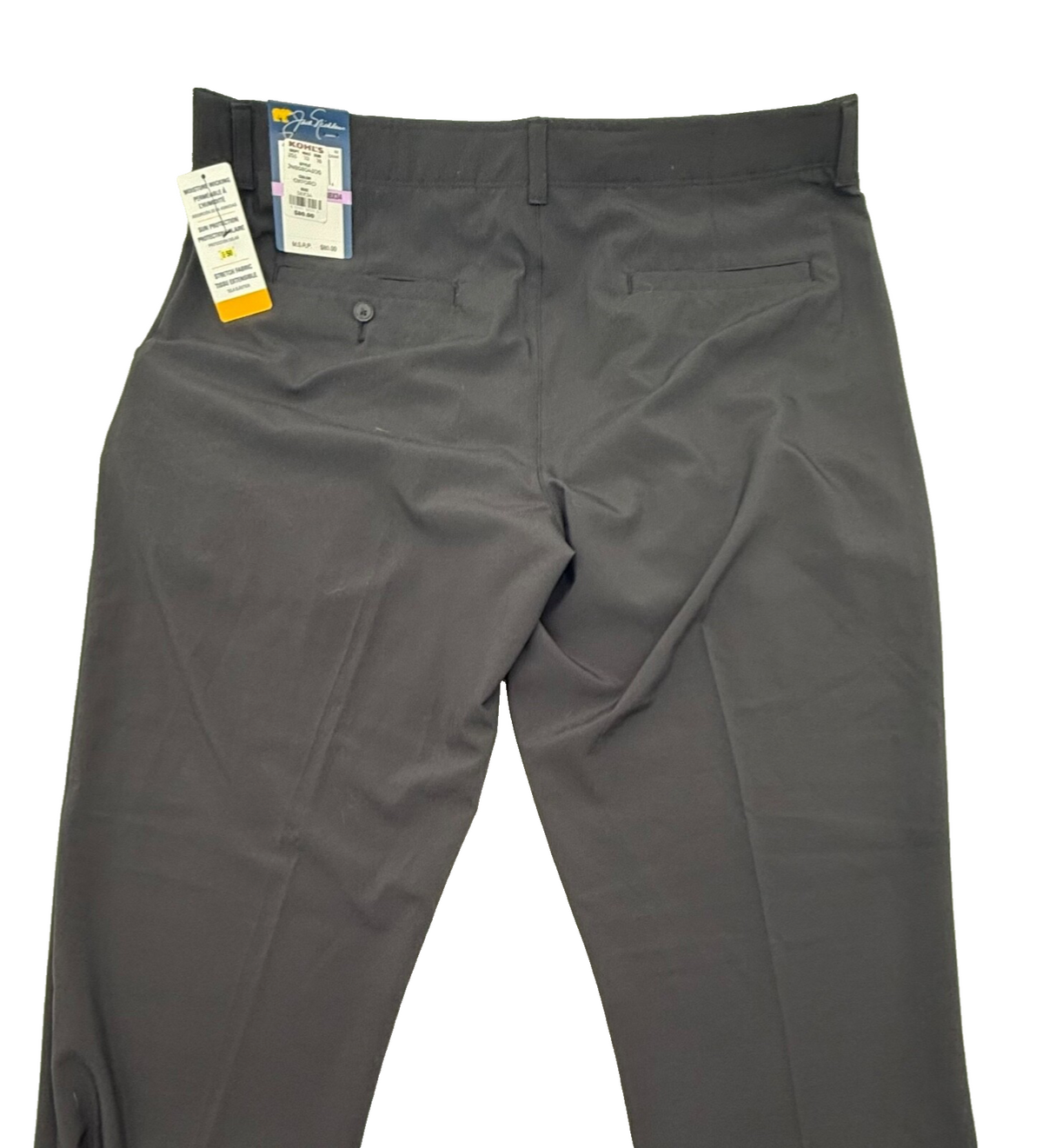 $80 Jack Nicklaus Men’s- Belli Premium Regular Fit Trousers -Black-38Wx34L-New
