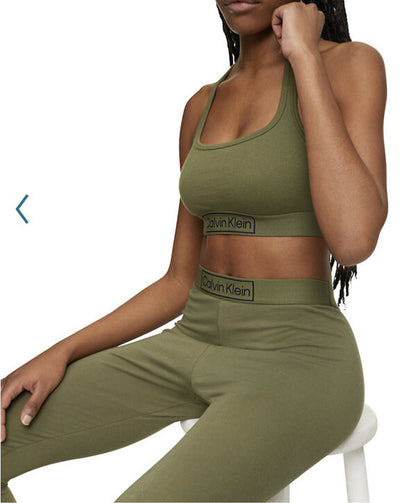 Calvin Klein Reimagined Heritage Lounge Leggings QS6834-Napa Green - Large- New