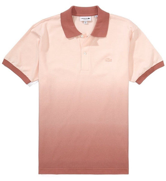 $135 Lacoste Men's Ombre Pique Polo - Light Pink - Medium - New With Tag