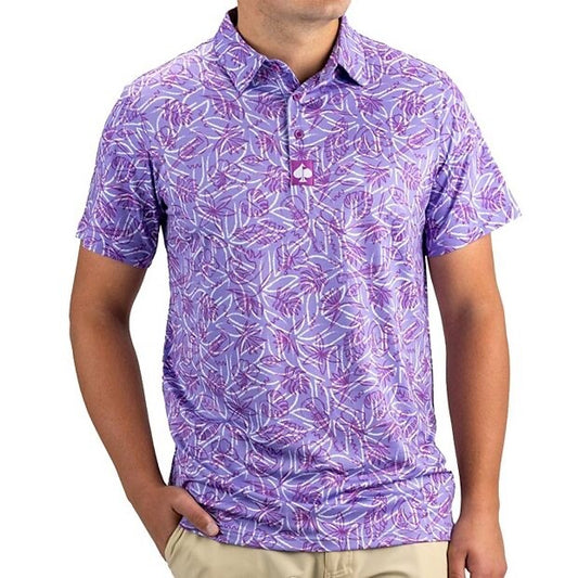 $70 Pins & Aces Men’s Golf Polo Shirt - Pale Purple - Small - New With Tag