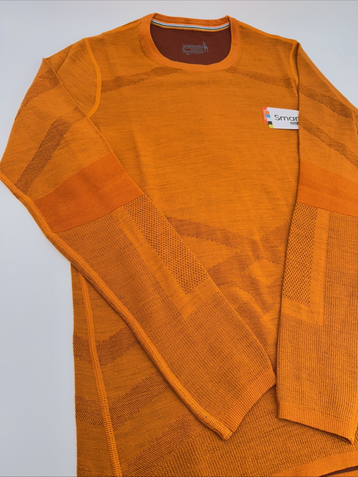 $130 Smartwool Women’s Intraknit Merino Base Layer Crew-Marmalade-Small-New Tag