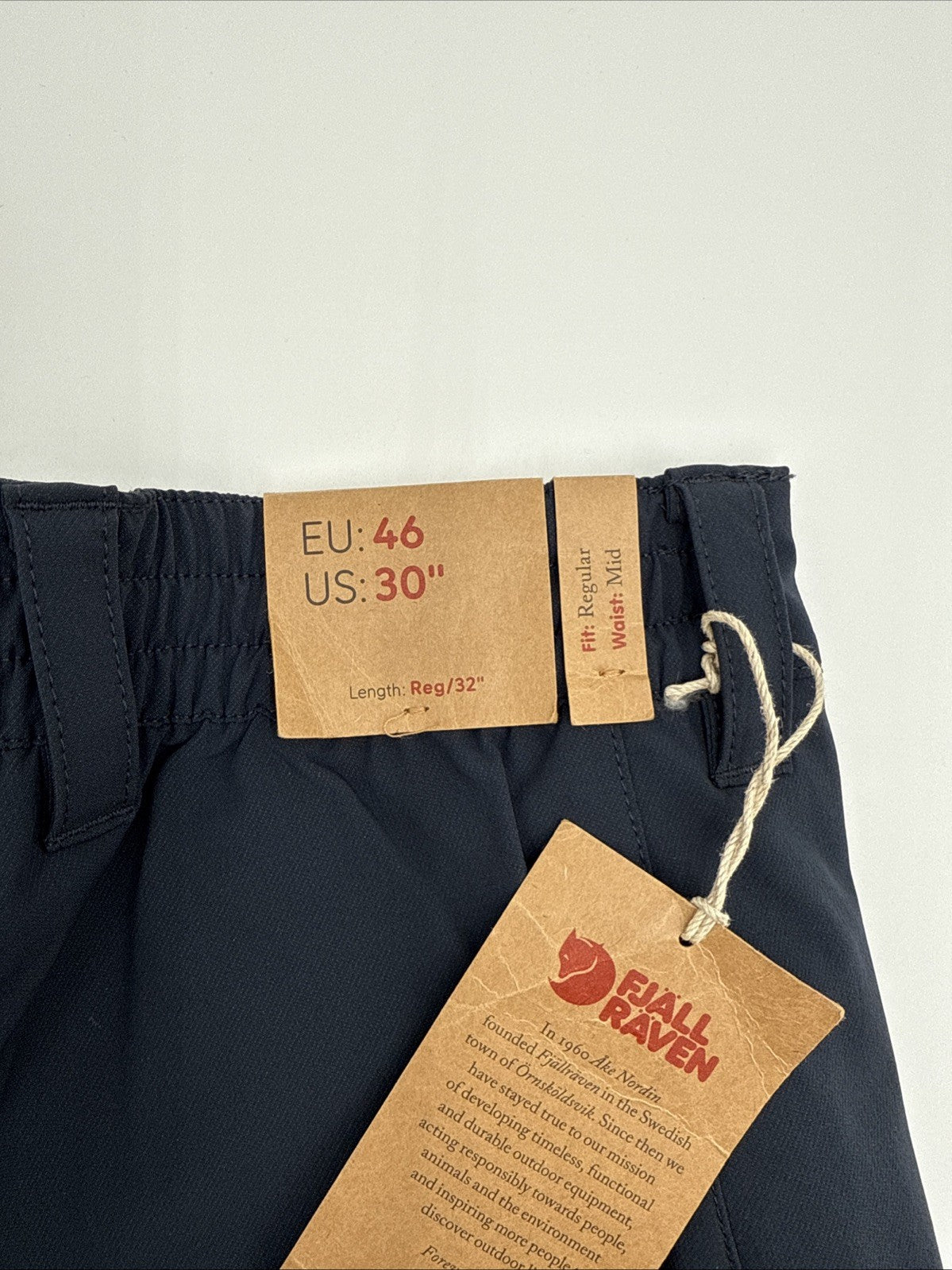 $175 Fjall Raven Men’s Abisko Trail Stretch Trousers - Dark Navy -30W x 32L-New