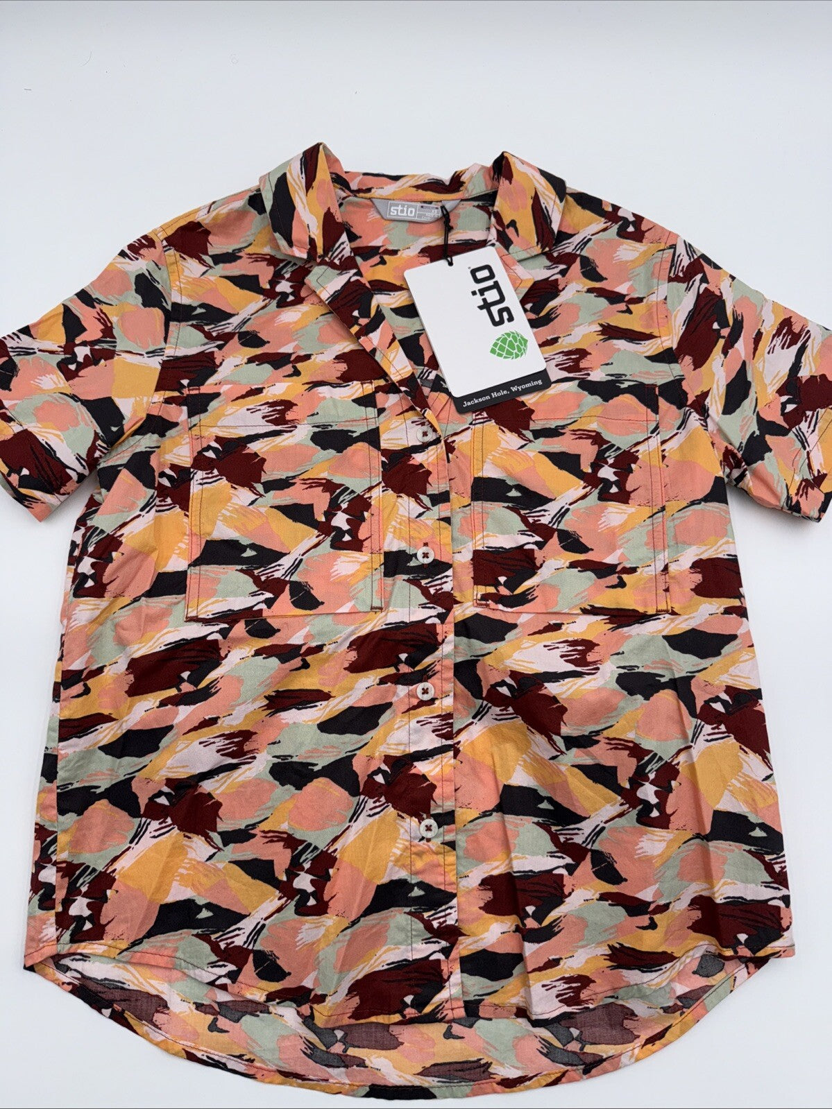 $109 Stio Women’s Marion Brush Stroke Camp Shirt Button Up-Size: Small- NWT