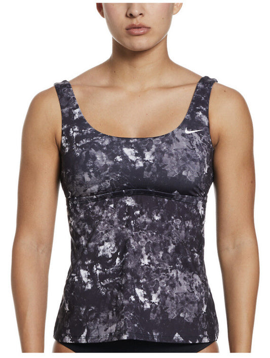 Nike Women's Earth Dye-Scoopneck Tankini Top - Small - Black - New Tag