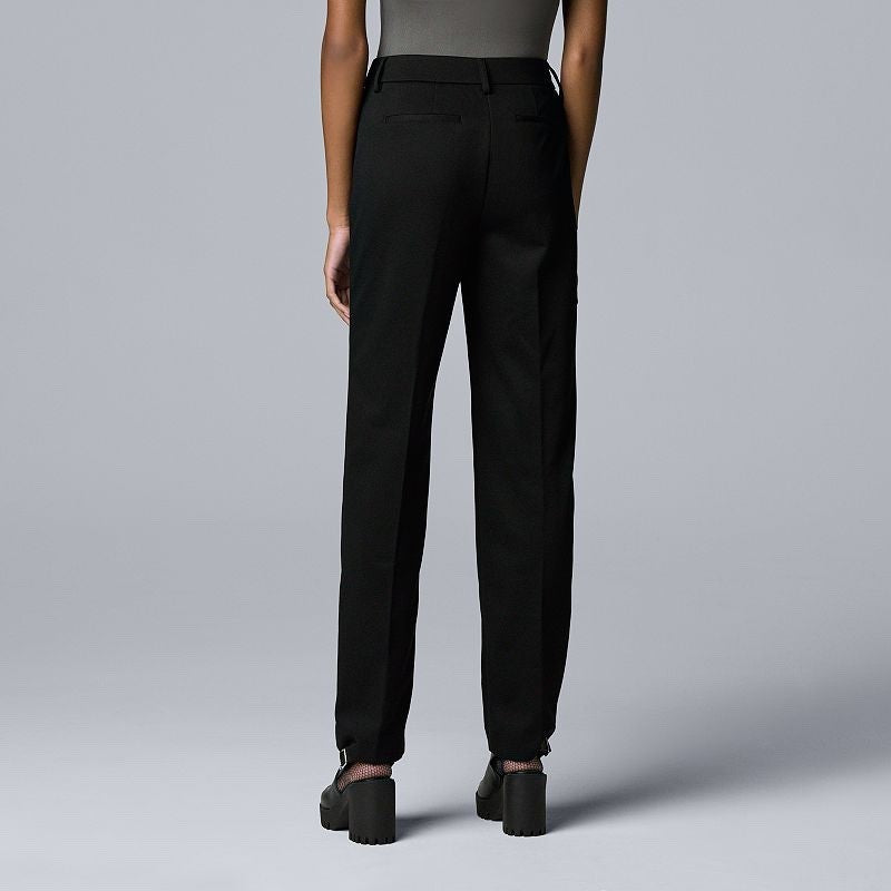 $50 Simply Vera Women’s High Rise Slim Straight Pants-Vera Black- Size 6 - New