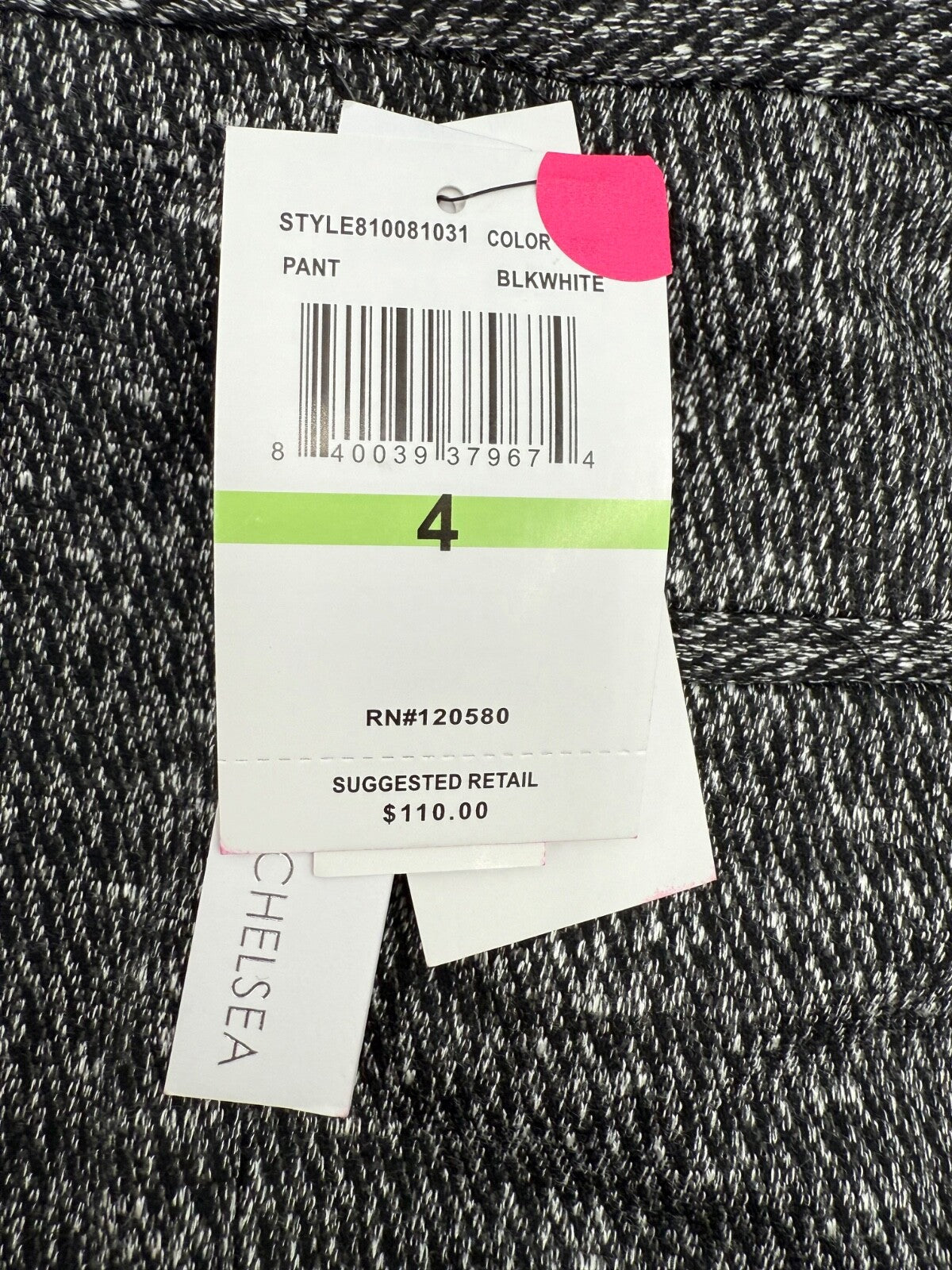 $110 Amanda & Chelsea Women's- Stretch Comfort Waist Pants-Black/White-Size 4