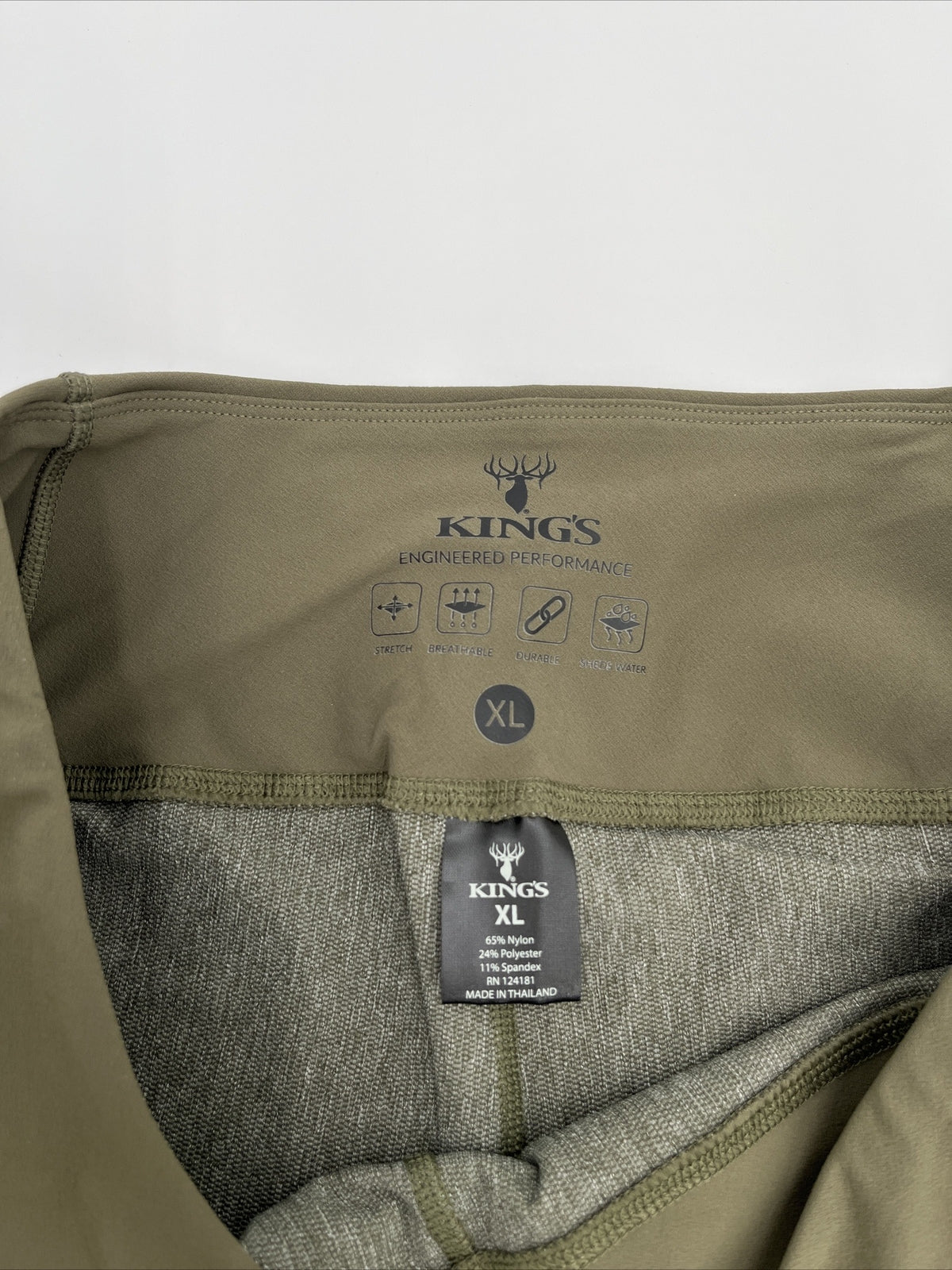 $80 King's Women’s High Waist Freya Leggings Stretch-Leaf Olive-xLarge-New Tags