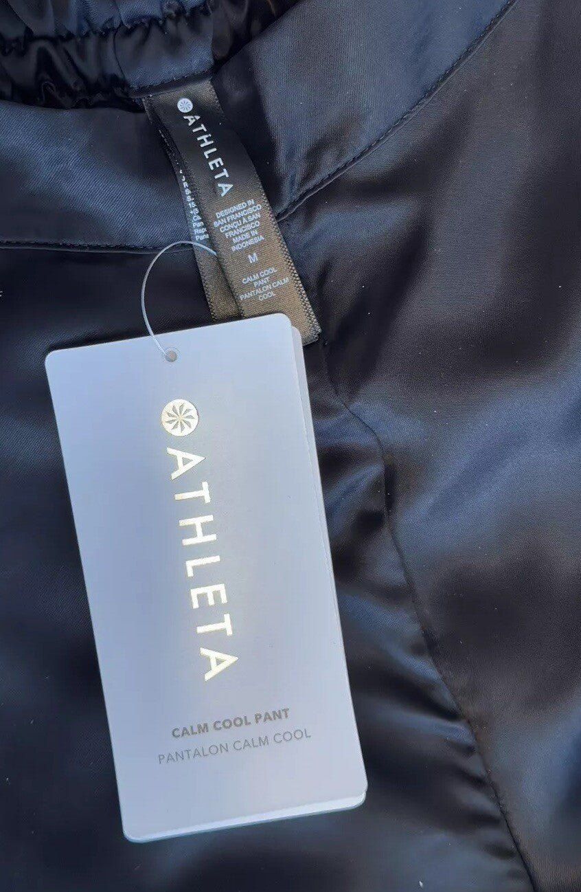 $99 Athleta Pantalon Calm Cool Lounge Pants -Black- Medium NWT