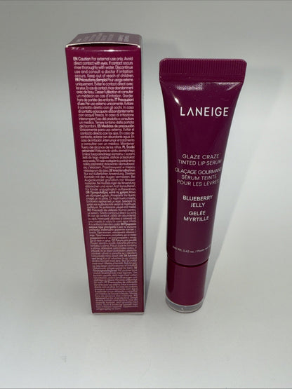 LANEIGE Glaze Craze Tinted Lip Serum BLUEBERRY JELLY/VIBRANT PURPLE- Full Size