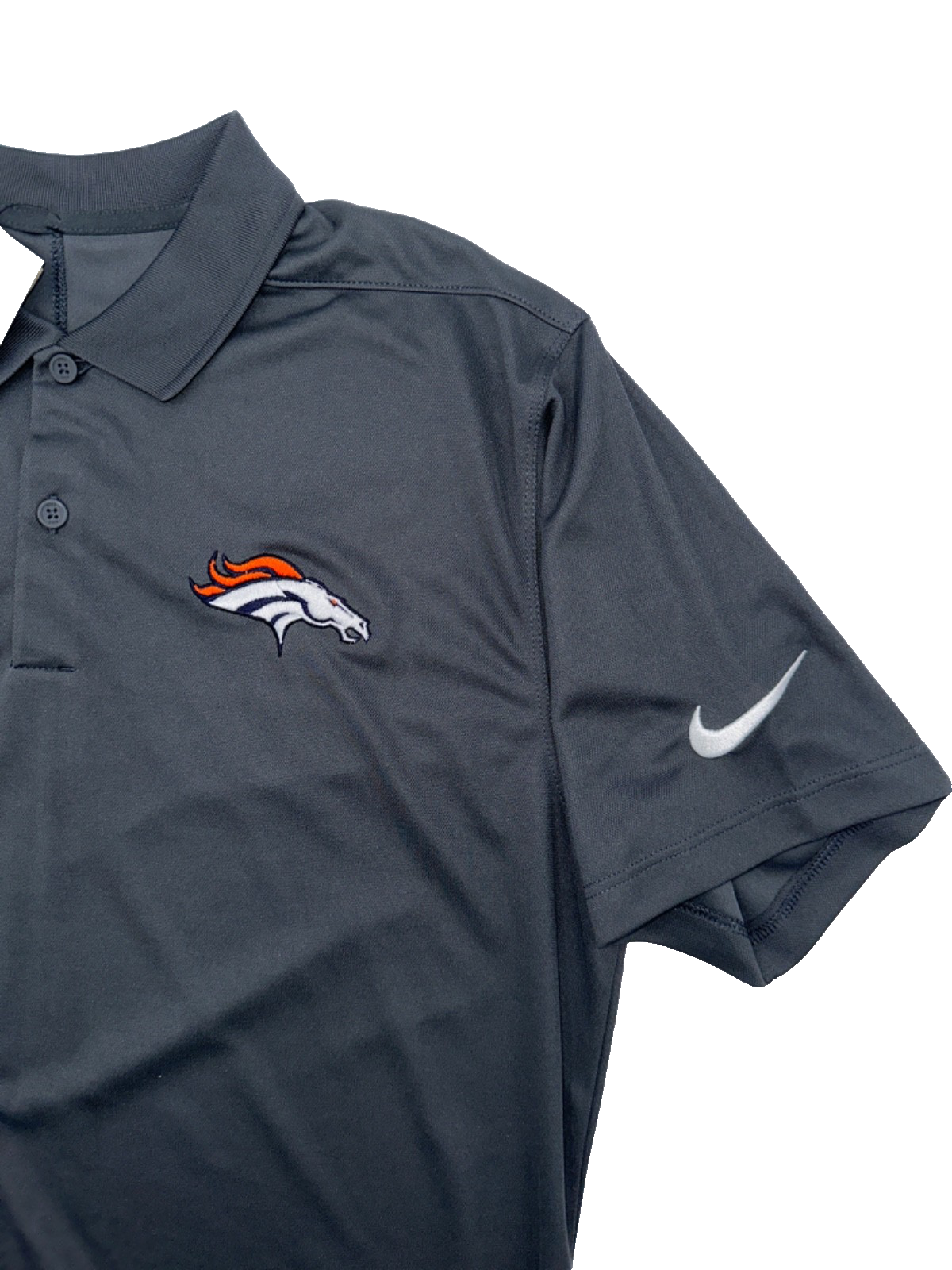 $68 Nike Men's Denver Broncos Polo  Shirt - Charcoal - Small - New With Tags