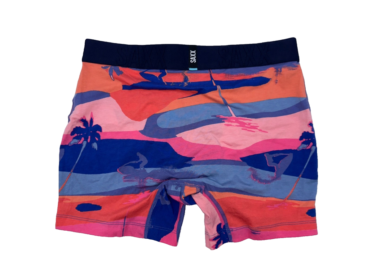 $32 SAXX Men's DropTemp Cotton Boxer Brief - Bright Palmski - Medium - New