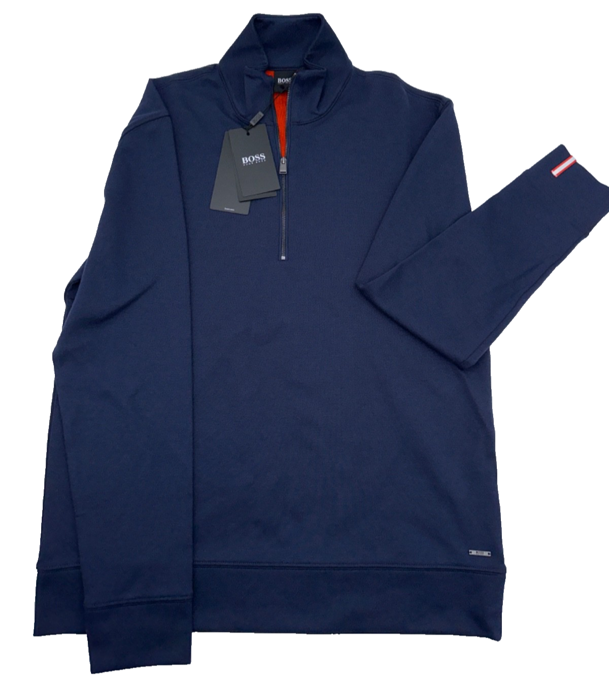 $148 Hugo Boss Men's Siegal 1/4 Zip - 50382676 - Navy - Medium - New With Tags