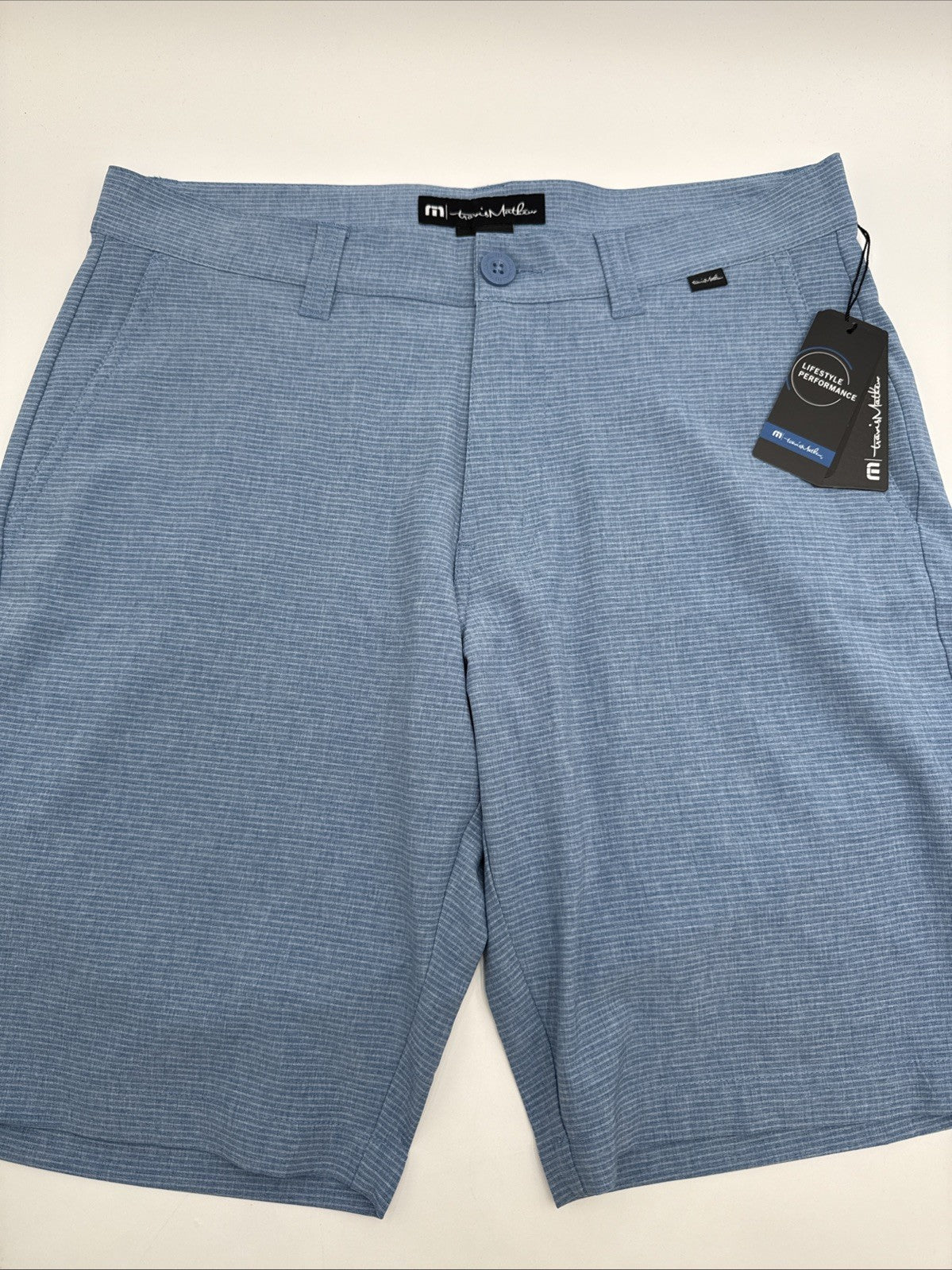 $94 Travis Mathew Men’s Sand Harbor Golf Shorts- Heather Blue- 30W-New Tag
