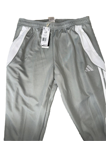 $50 Adidas Men's Tiro 24 Slim Training Pants- Grey On White-Large Tall (32L) New