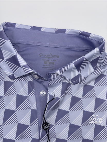 $75 GOOD GOOD Men’s Dynamic Golf Shirt Polo  Stretch Performance-Purple-Medium