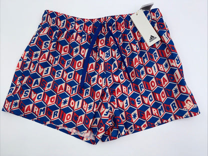 $70 Adidas Men’s CLX Farm 3s All Over Print Swim Trunks- Blocks Blue-Medium-New