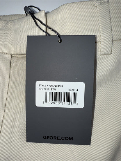 $140 G/FORE Women’s-Stretch Tech Side Stripe Twill Golf Trouser-Tan/Blue-Size 4