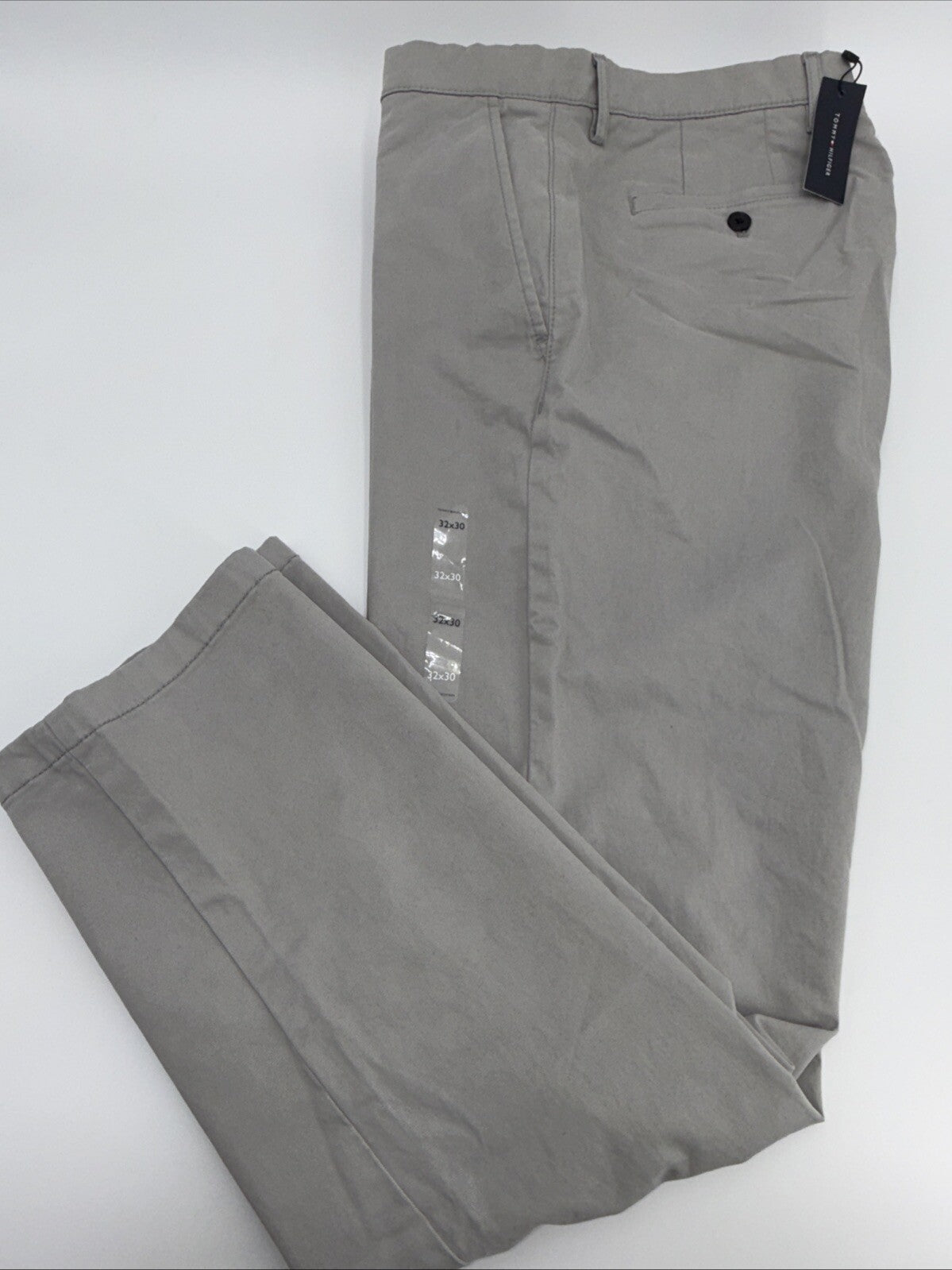 $80 Tommy Hilfiger Men The Flex Chino Cotton Casual Pants -Drizzle Grey-32W 30L