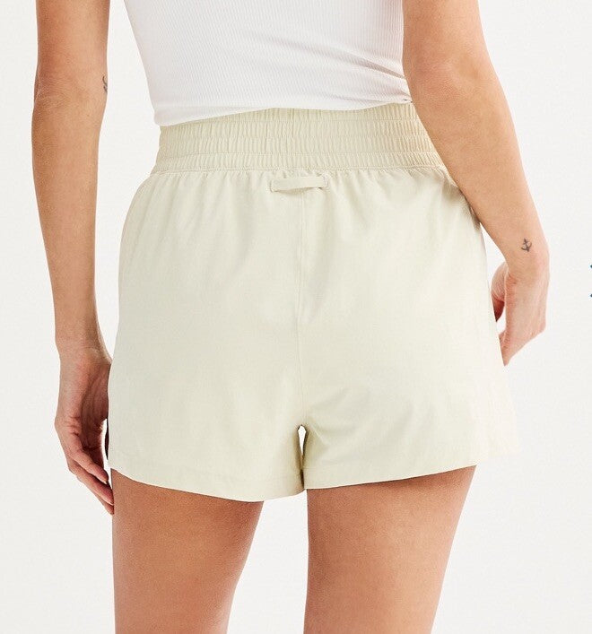 FLX Women’s Compass High Rise Shorts-Lanie Beige- Medium - New Tag $40