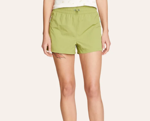 $80 Eddie Bauer Women’s Mountain Crinkle Shorts - Olive - Medium - New With Tag