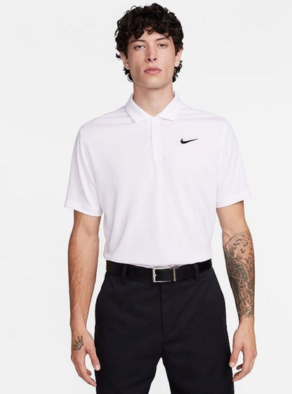$50 Nike Men's Dri-FIT Short Sleeve Golf Polo FZ5646 - White - Medium - NEW