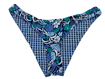 $88 Roxy Women’s Reversible Tri Scoop Cheeky Bikini Swimsuit Set Blue-Medium-New