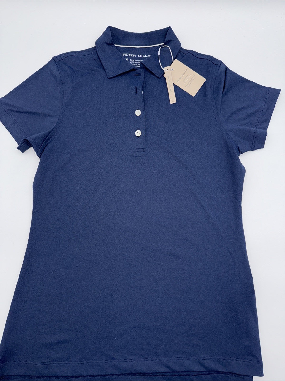 $95 Peter Millar Women's Sun Protection UPF 50+ Golf Polo Shirt-Navy-XSmall -New