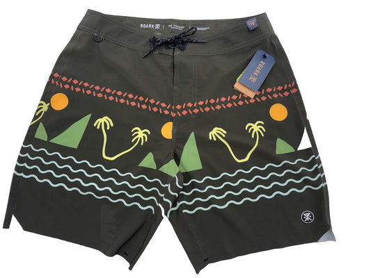 $89 Roark Men’s Passage Primo 18” Boardshorts-Island Time- Size: 31W  New Tags