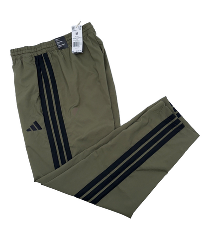$45 Adidas Men’s Essentials 3 Stripe Standford Hem Pants-Olive Starta- Medium