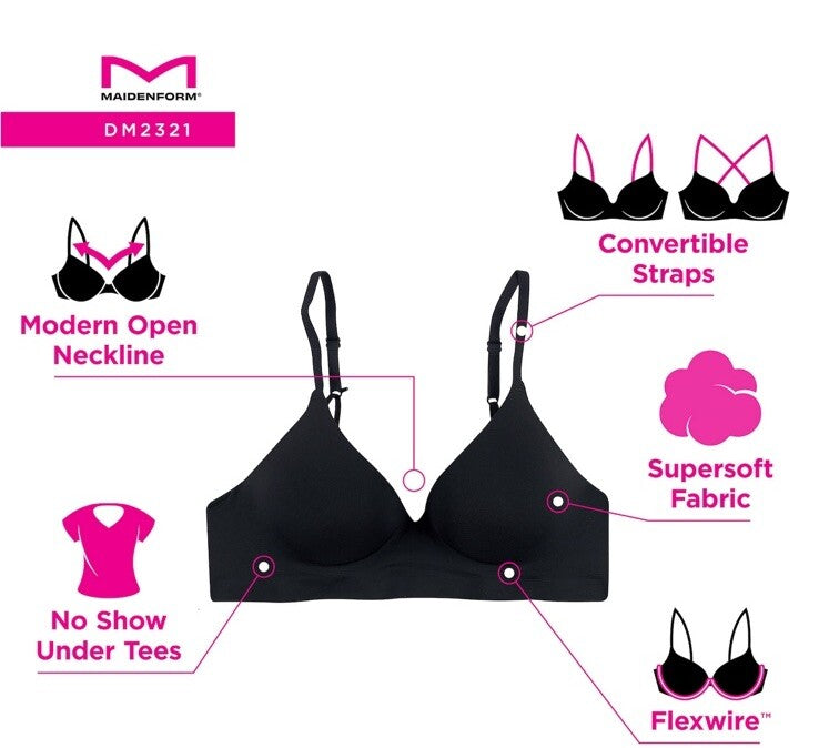 Maidenform Women’s Barely There Underwire T-Shirt Bra DM2321 - Blush- 36C