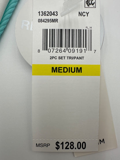 $128 Lucky Brand Women’s 2pc Reversible Swim Suit - Cyan - Medium -New With Tag