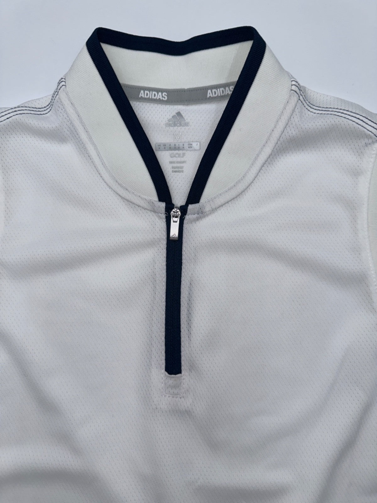 $50 Adidas Golf Women’s Jersey Sleeveless 1/4 Zip Top - White - Medium - New